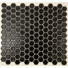 Matt Black Hexagon Mosaic 23mm